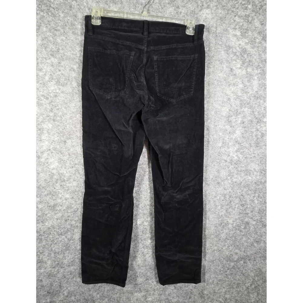 J. Crew Corduroy Pants Straight Leg Flat Front Classic Black Women's Size 29
